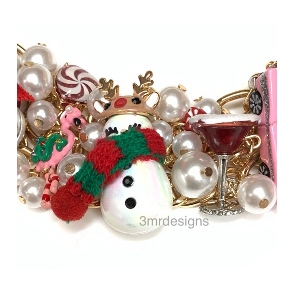 NWT Betsey Johnson 💋SANTA TRUCK Gold Tone Crystal Drop Earrings & Necklace Set - Picture 7 of 13